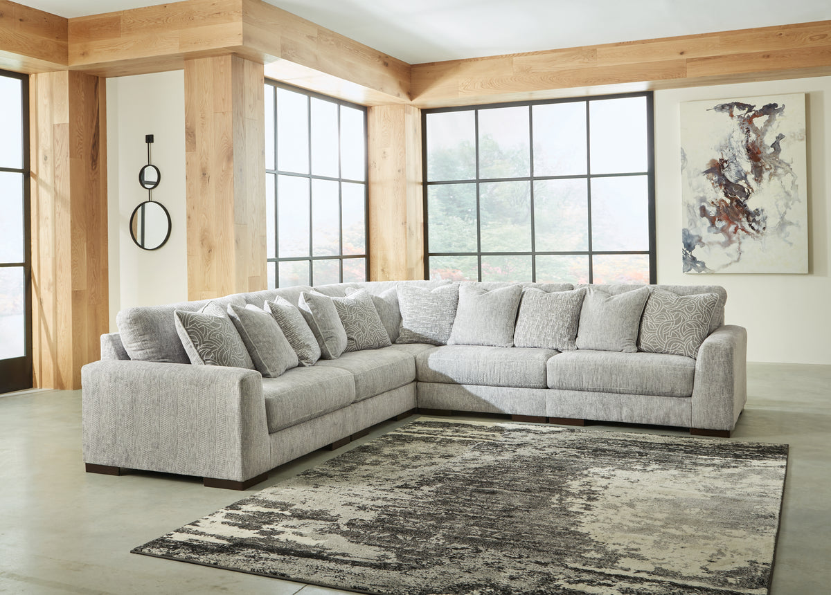 Hoover Furniture Outlet - Ashley Furniture - Regent Park 5-Piece Sectional - RAF 5-Piece Sectional / Pewter - 14404S3