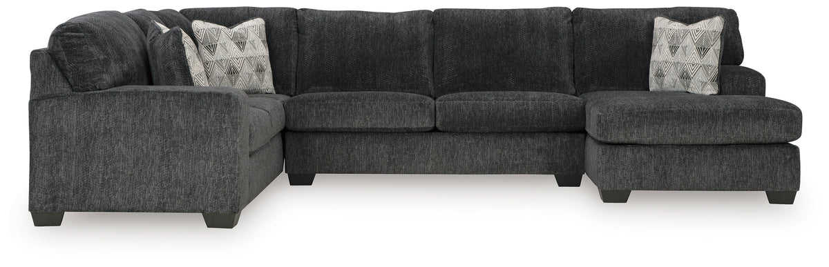 Hoover Furniture Outlet - Ashley Furniture - Hollyview 3-Piece Sectional with Chaise - LAF 3-Piece Sectional with Chaise / Shadow - 15205S1