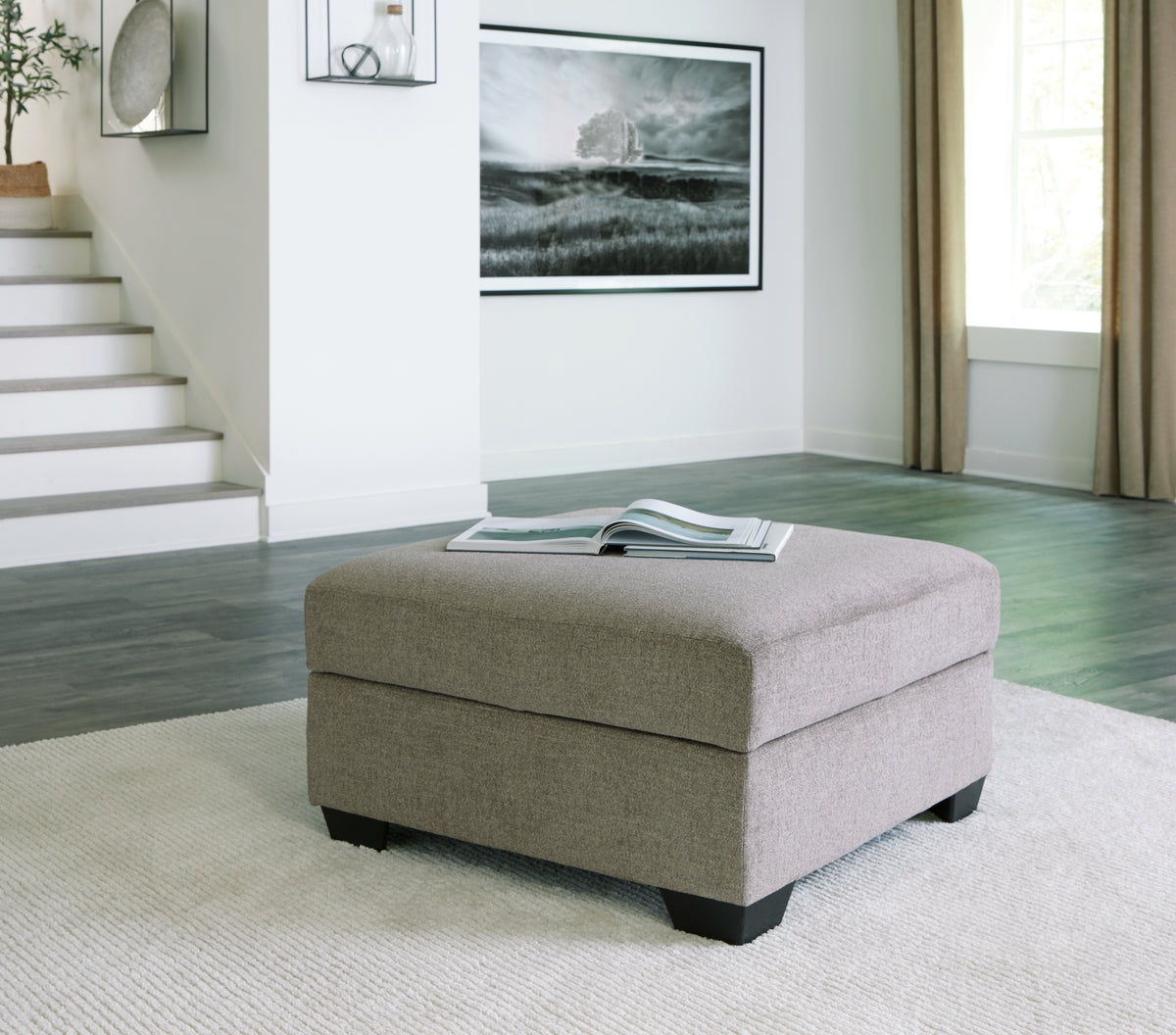 Hoover Furniture Outlet - Ashley Furniture - Creswell Ottoman With Storage - Ottoman With Storage / Stone - 1530511