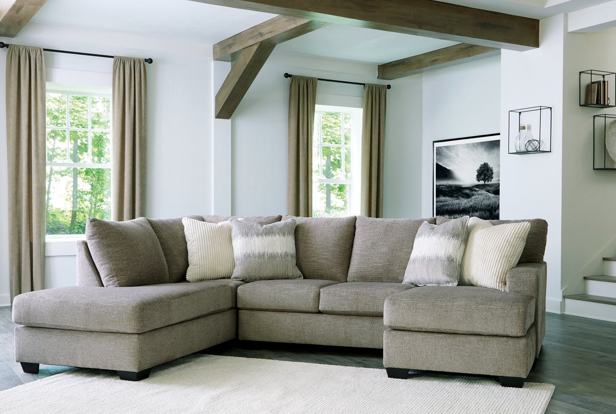 Hoover Furniture Outlet - Ashley Furniture - Creswell 2-Piece Sectional with Chaise - RAF 2-Piece Sectional with Chaise / Stone - 15305S2