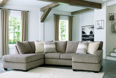 Hoover Furniture Outlet - Ashley Furniture - Creswell 2-Piece Sectional with Chaise - RAF 2-Piece Sectional with Chaise / Stone - 15305S2