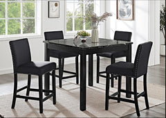 Lennon 5-Piece Counter Height Dining Set - All Black