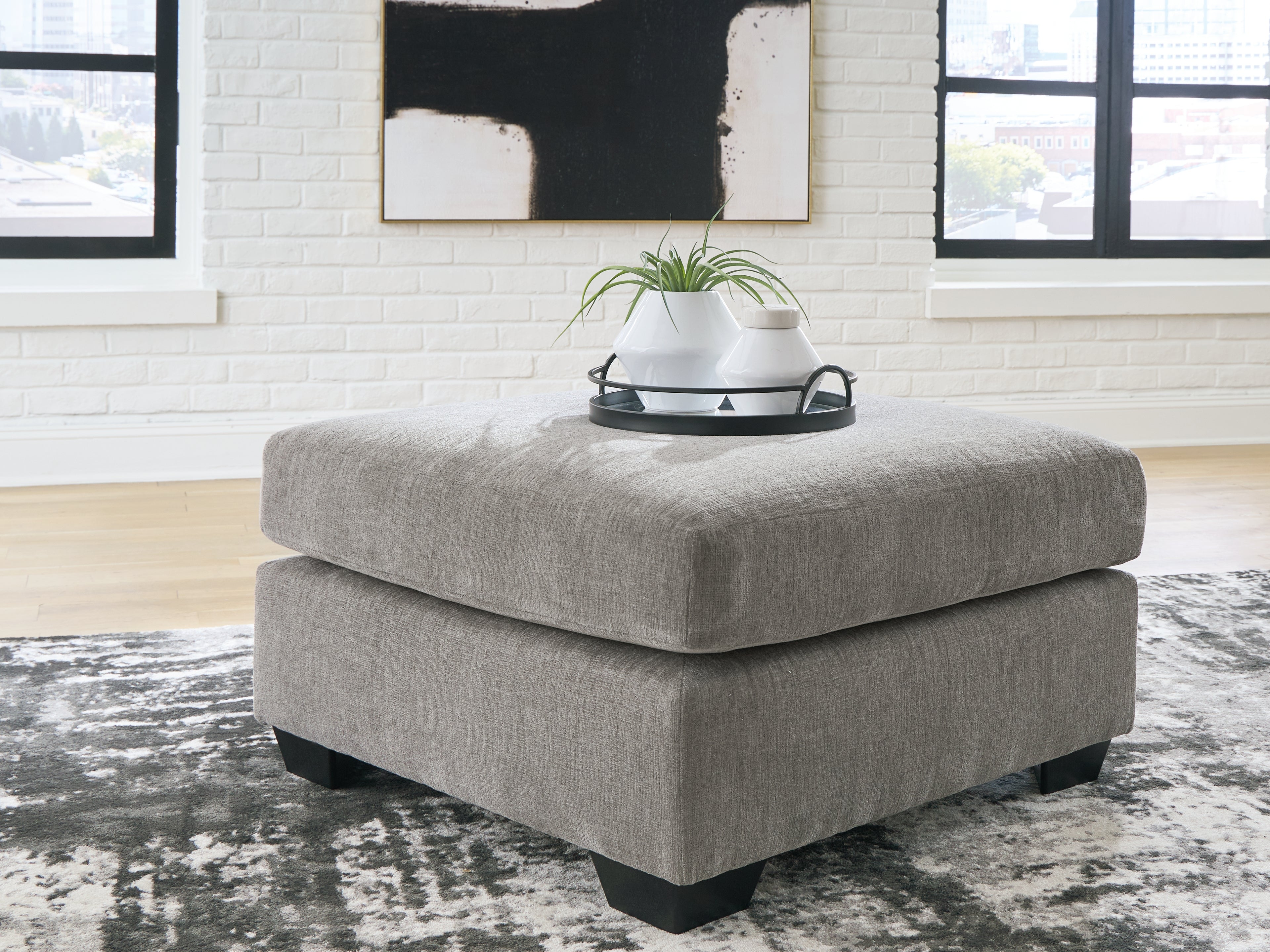 Hoover Furniture Outlet - Ashley Furniture - Lanelly Oversized Accent Ottoman - Oversized Accent Ottoman / Alloy - 1750408