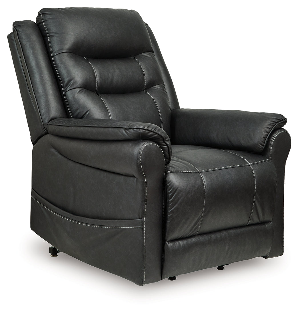 Hoover Furniture Outlet - Ashley Furniture - Oatman Power Lift Recliner - Power Lift Recliner / Umber - 1800412