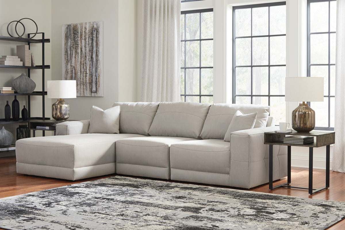 Hoover Furniture Outlet - Ashley Furniture - Next-Gen Gaucho 3-Piece Sectional Sofa with Chaise - RAF 3-Piece Sectional Sofa with Chaise / Gray - 18304S1