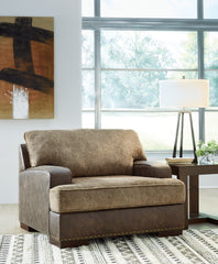 Hoover Furniture Outlet - Ashley Furniture - Alesbury Oversized Chair - Chair and a Half / Chocolate - 1870423