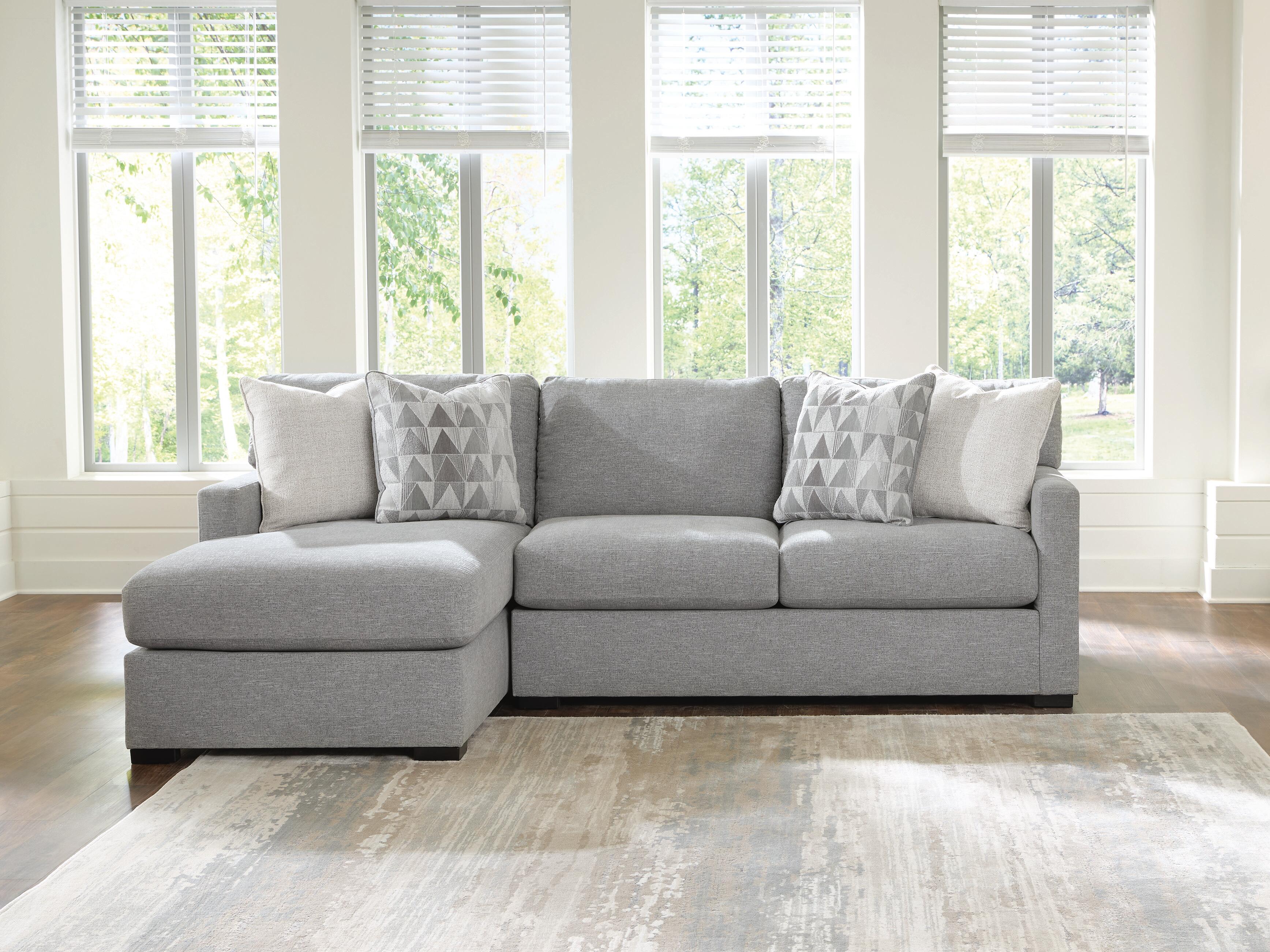 Hoover Furniture Outlet - Ashley Furniture - UrbanCrest 2-Piece Sectional with Chaise - RAF 2-Piece Sectional with Chaise / Pewter - PC20804S2
