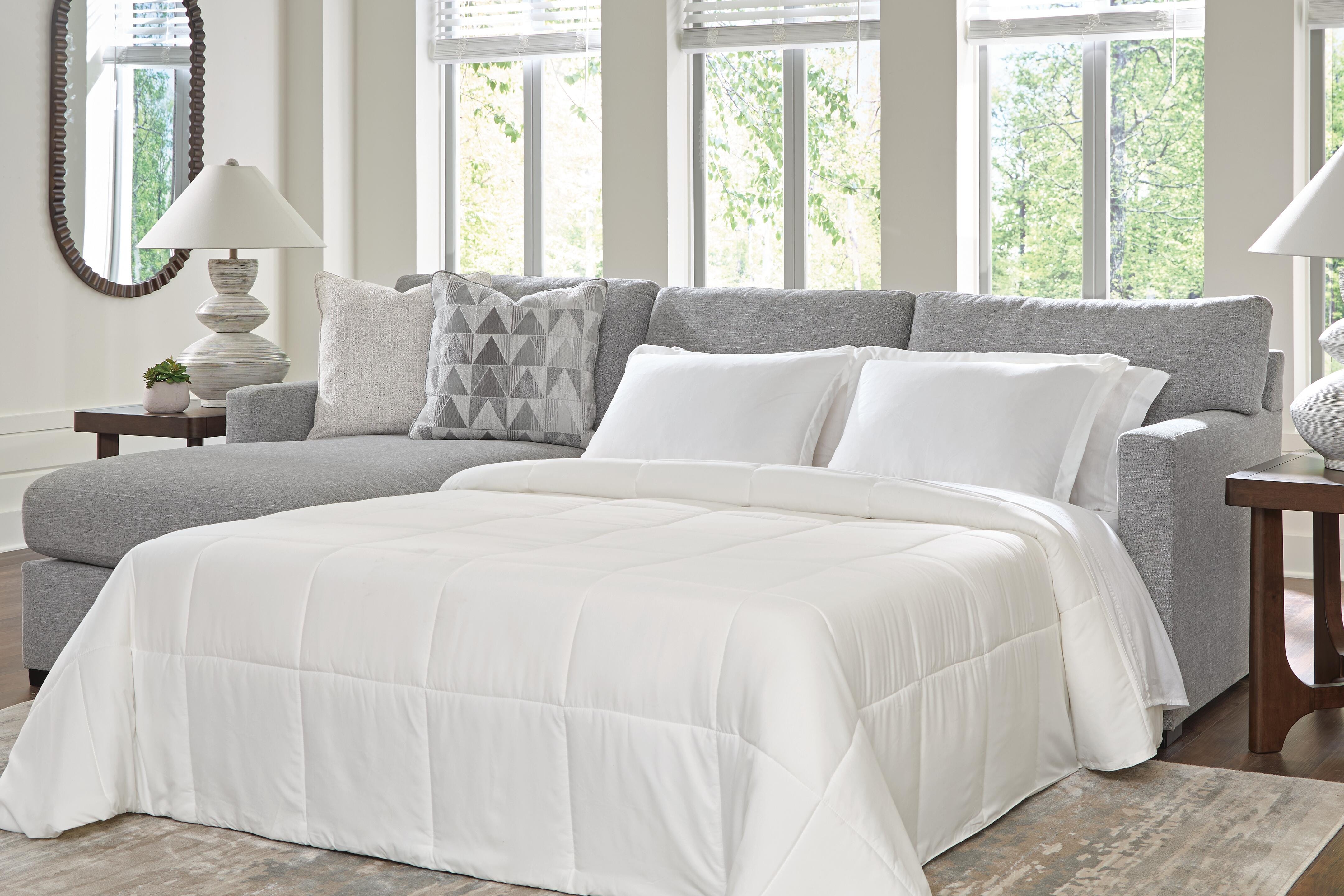 Hoover Furniture Outlet - Ashley Furniture - UrbanCrest 2-Piece Sleeper Sectional with Chaise - RAF 2-Piece Sleeper Sectional with Chaise / Pewter - PC20804S4