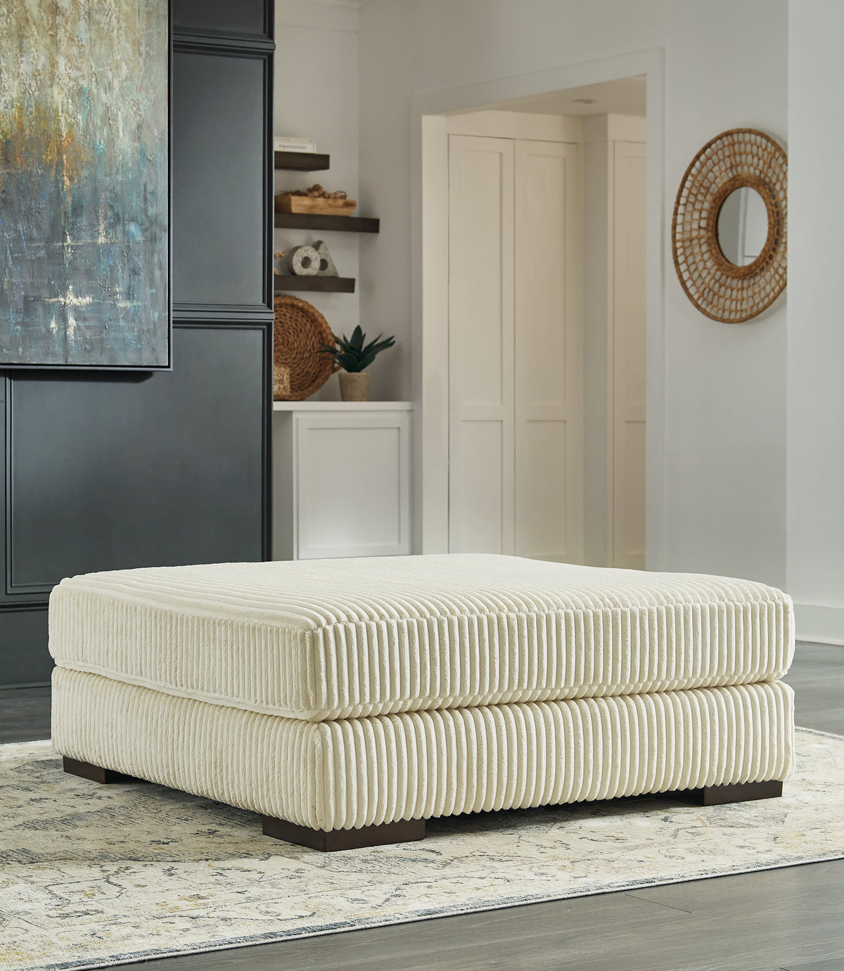Hoover Furniture Outlet - Ashley Furniture - Lindyn Oversized Accent Ottoman - Oversized Accent Ottoman / Ivory - 2110408
