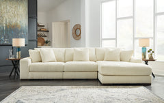 Hoover Furniture Outlet - Ashley Furniture - Lindyn 3-Piece Sectional with Chaise - RAF 3-Piece Sectional with Chaise / Ivory - 21104S12