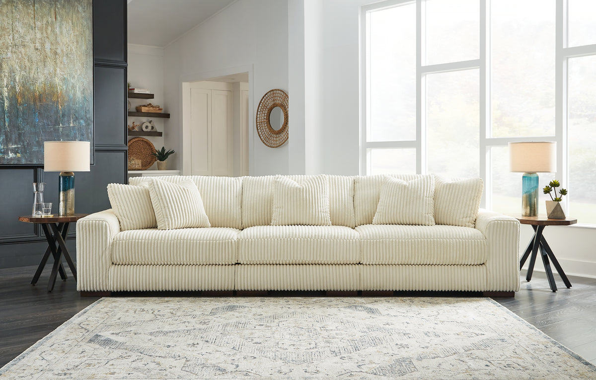 Hoover Furniture Outlet - Ashley Furniture - Lindyn 3-Piece Sectional Sofa - RAF 3-Piece Sectional Sofa / Ivory - 21104S14