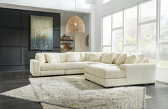 Hoover Furniture Outlet - Ashley Furniture - Lindyn 5-Piece Sectional with Chaise - RAF 5-Piece Sectional with Chaise / Ivory - 21104S7