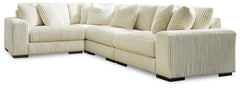 Hoover Furniture Outlet - Ashley Furniture - Lindyn 4-Piece Sectional - RAF 4-Piece Sectional / Ivory - 21104S8