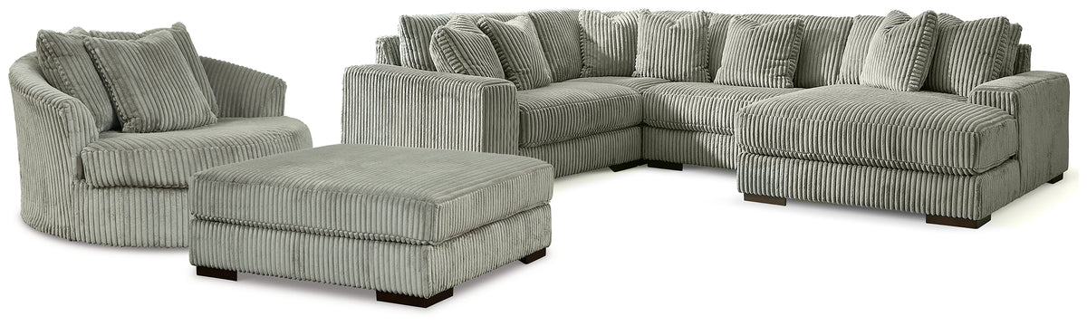 Hoover Furniture Outlet - Ashley Furniture - Lindyn 4-Piece Sectional, Chair and Ottoman - 4-Piece Sectional, Chair and Ottoman - 21105U11