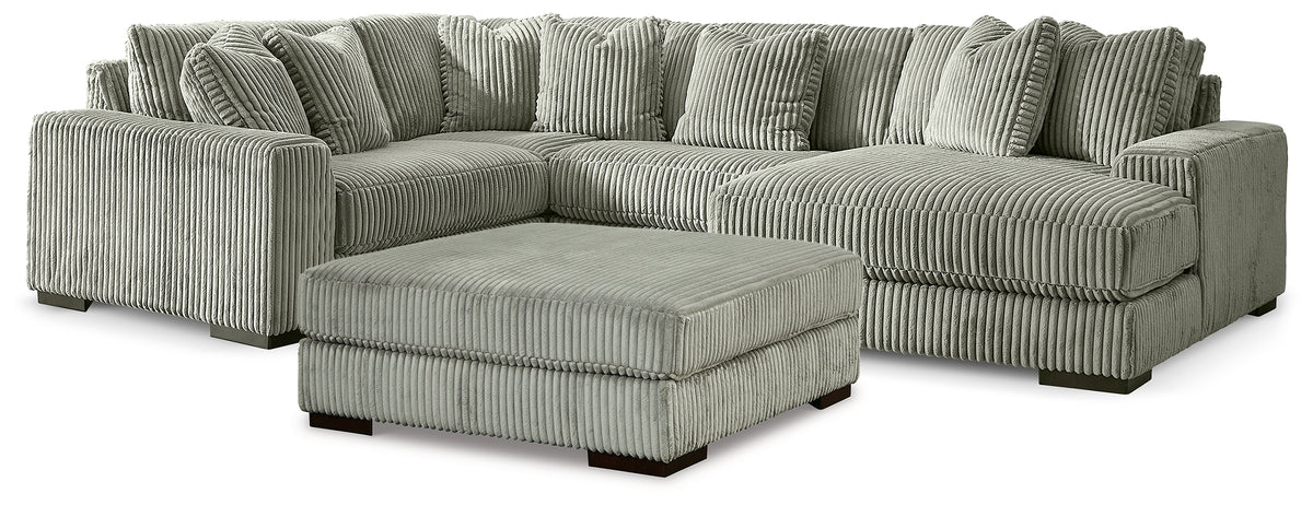 Hoover Furniture Outlet - Ashley Furniture - Lindyn 4-Piece Sectional with Chaise and Oversized Accent Ottoman - 4-Piece Sectional with Chaise and Oversized Accent Ottoman - 21105U12