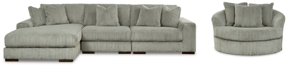 Hoover Furniture Outlet - Ashley Furniture - Lindyn 3-Piece Sectional and Oversized Swivel Accent Chair - 3-Piece Sectional and Oversized Swivel Accent Chair - 21105U6