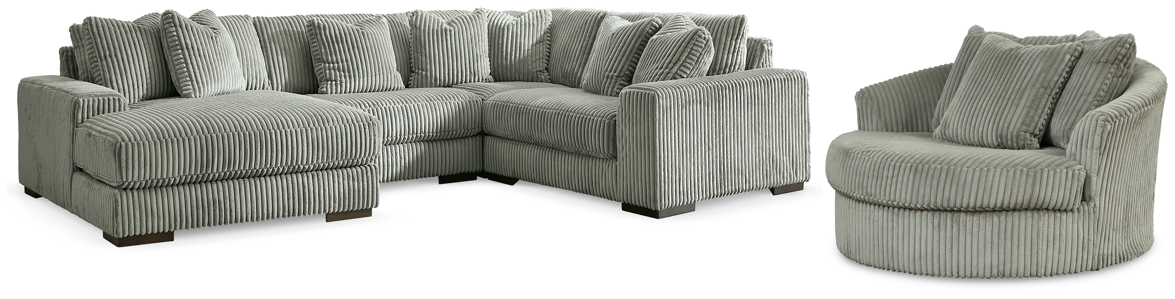 Hoover Furniture Outlet - Ashley Furniture - Lindyn 4-Piece Sectionals with Chair - 4-Piece Sectionals with Chair - 21105U4