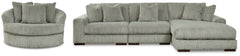 Hoover Furniture Outlet - Ashley Furniture - Lindyn 3-Piece Sectional and Chair - 3-Piece Sectional and Chair / Fog - 21105U1