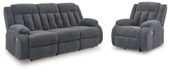 Hoover Furniture Outlet - Ashley Furniture - Observation Power Reclining Sofa and Power Recliner - Power Reclining Sofa and Power Recliner / Steel - PC21405U1
