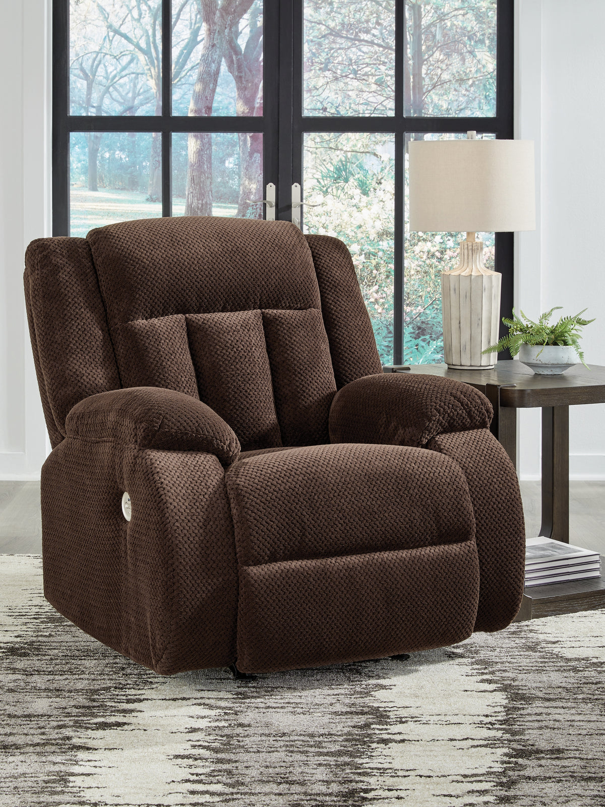 Hoover Furniture Outlet - Ashley Furniture - Observation Power Recliner - Power Rocker Recliner / Chocolate - PC2140698
