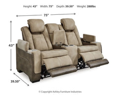 Next-Gen DuraPella PWR REC Loveseat/CON/ADJ HDRST