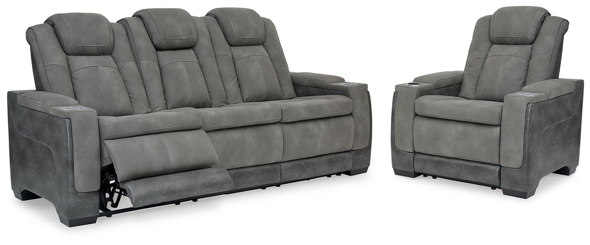 Hoover Furniture Outlet - Ashley Furniture - Next-Gen Durapella Power Reclining Sofa and Power Recliner - Power Reclining Sofa and Power Recliner - 22004U3