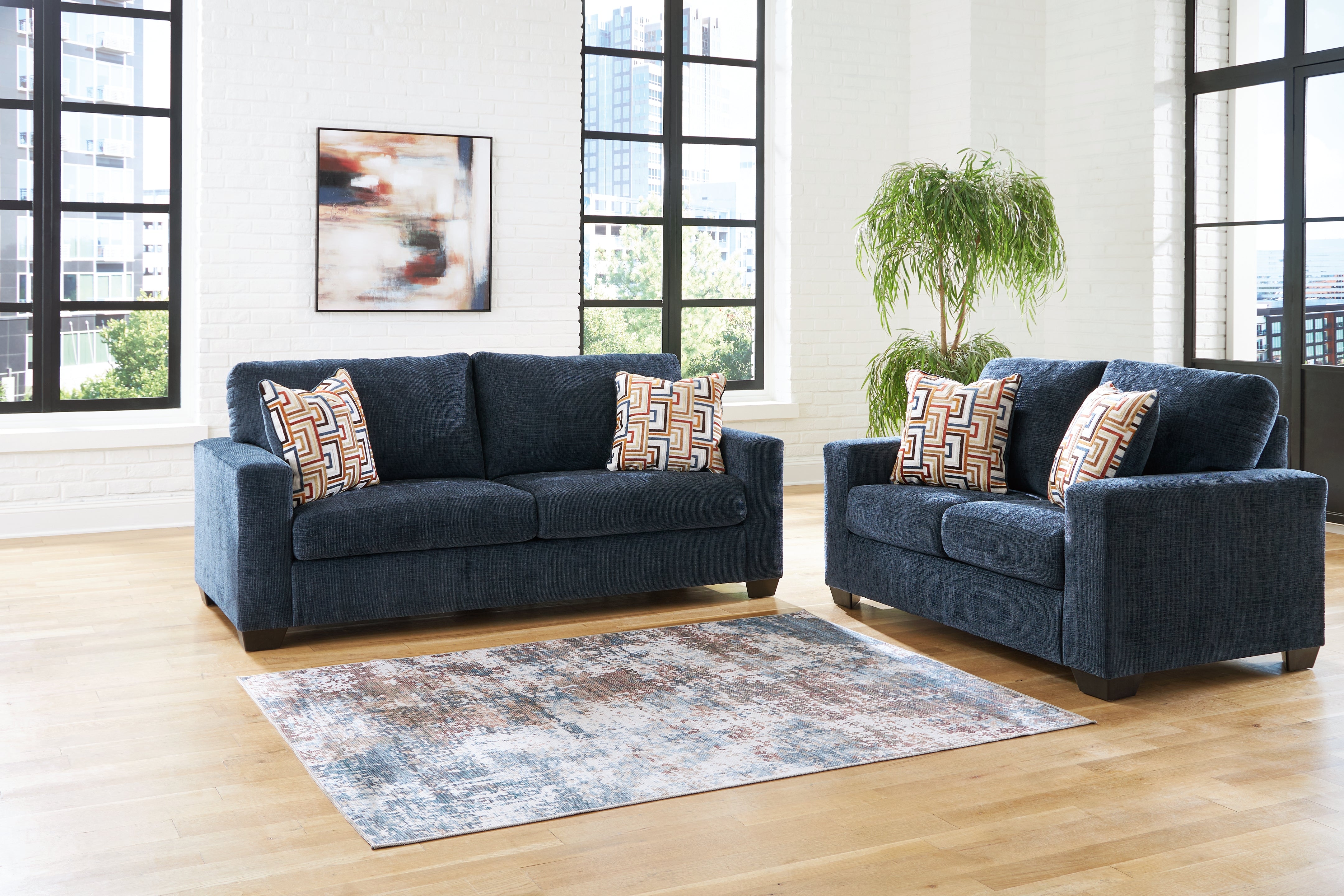 Hoover Furniture Outlet - Ashley Furniture - Aviemore Sofa and Loveseat - Sofa and Loveseat / Ink - 24303U2