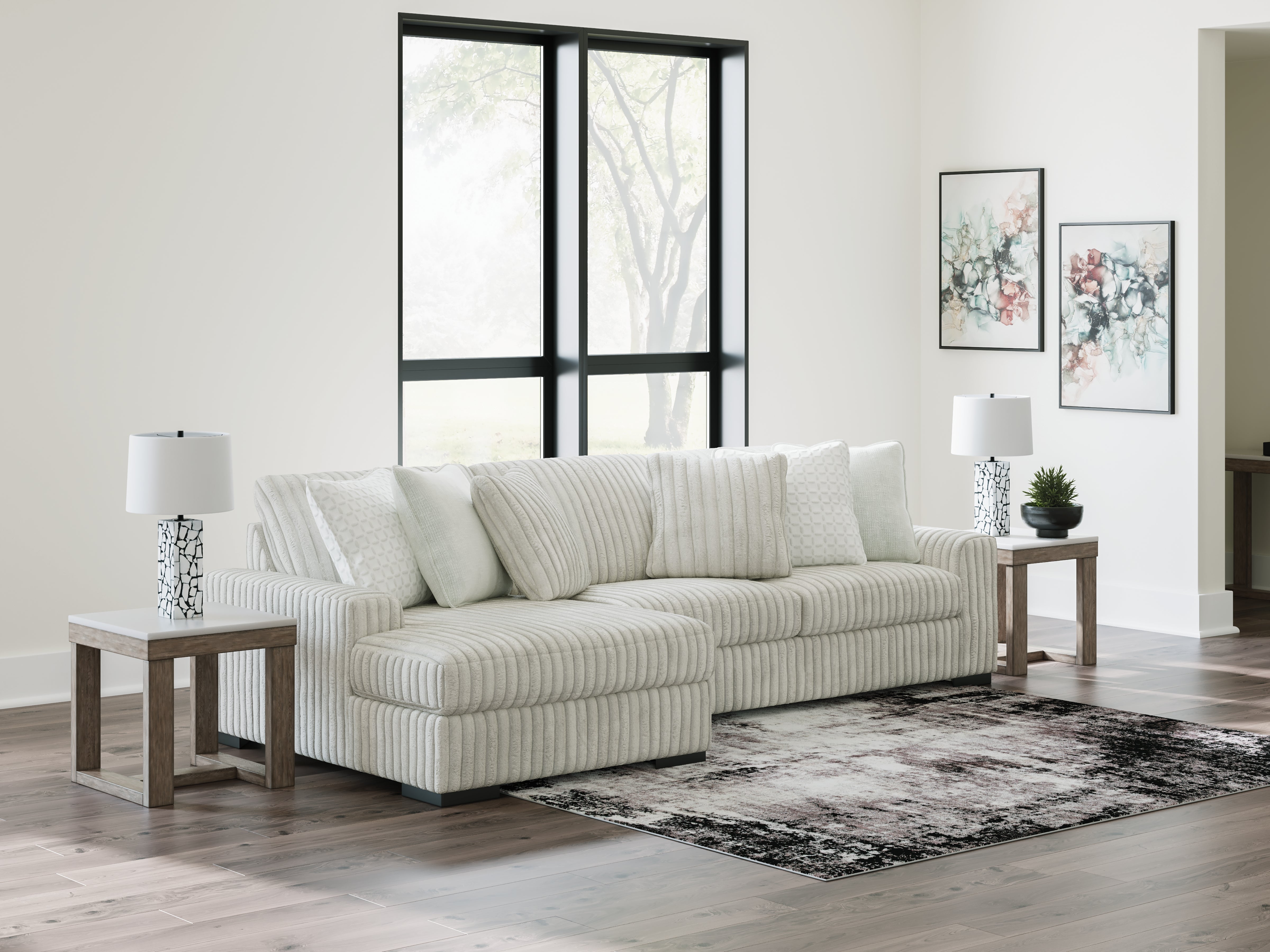 Hoover Furniture Outlet - Ashley Furniture - Stupendous 2-Piece Sectional with Chaise - RAF 2-Piece Sectional with Chaise / Alloy - 25903S6