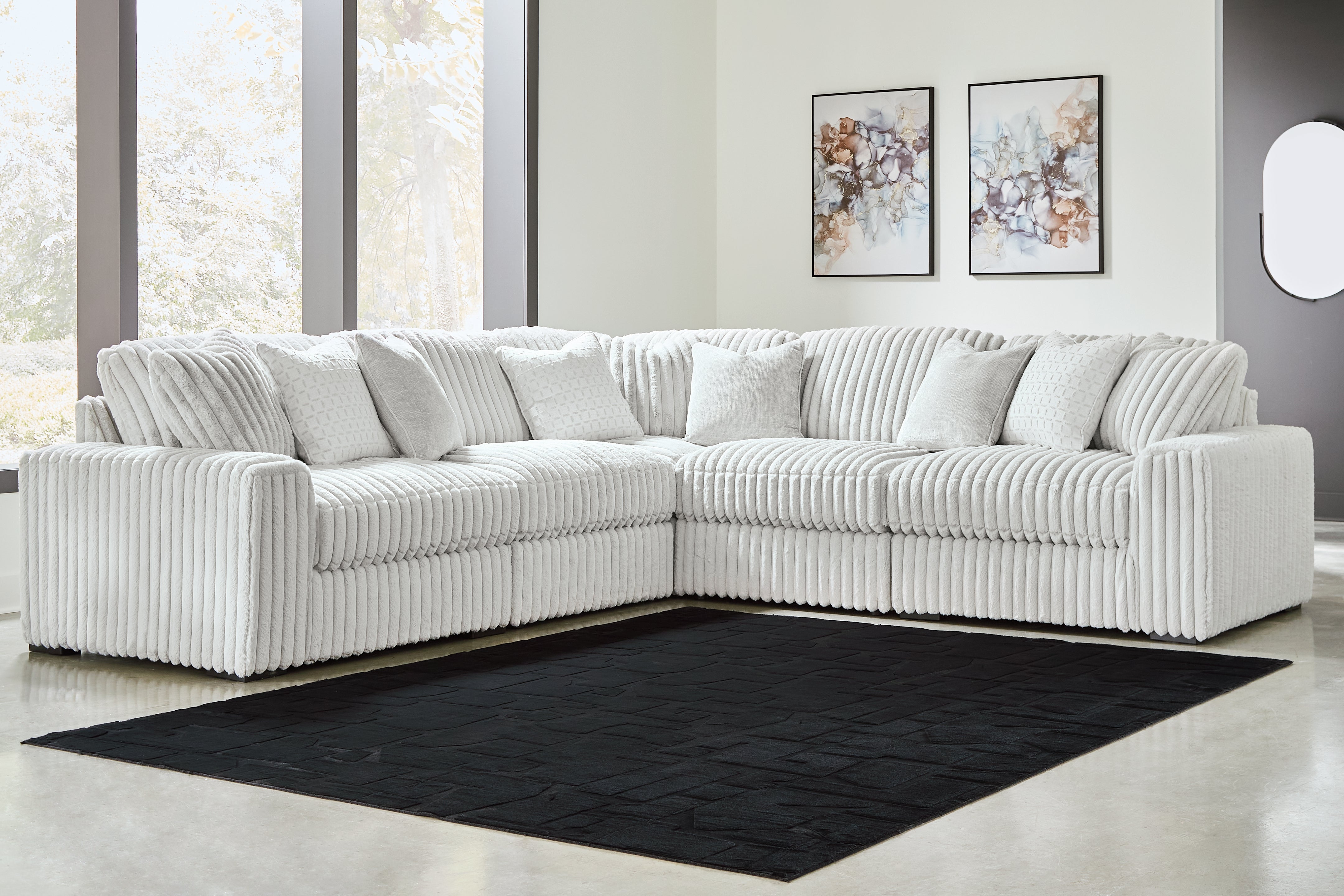 Hoover Furniture Outlet - Ashley Furniture - Stupendous 5-Piece Sectional - RAF 5-Piece Sectional / Alloy - 25903S24