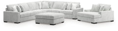 Stupendous 4-Piece Sectional, Oversized Chaise and Ottoman
