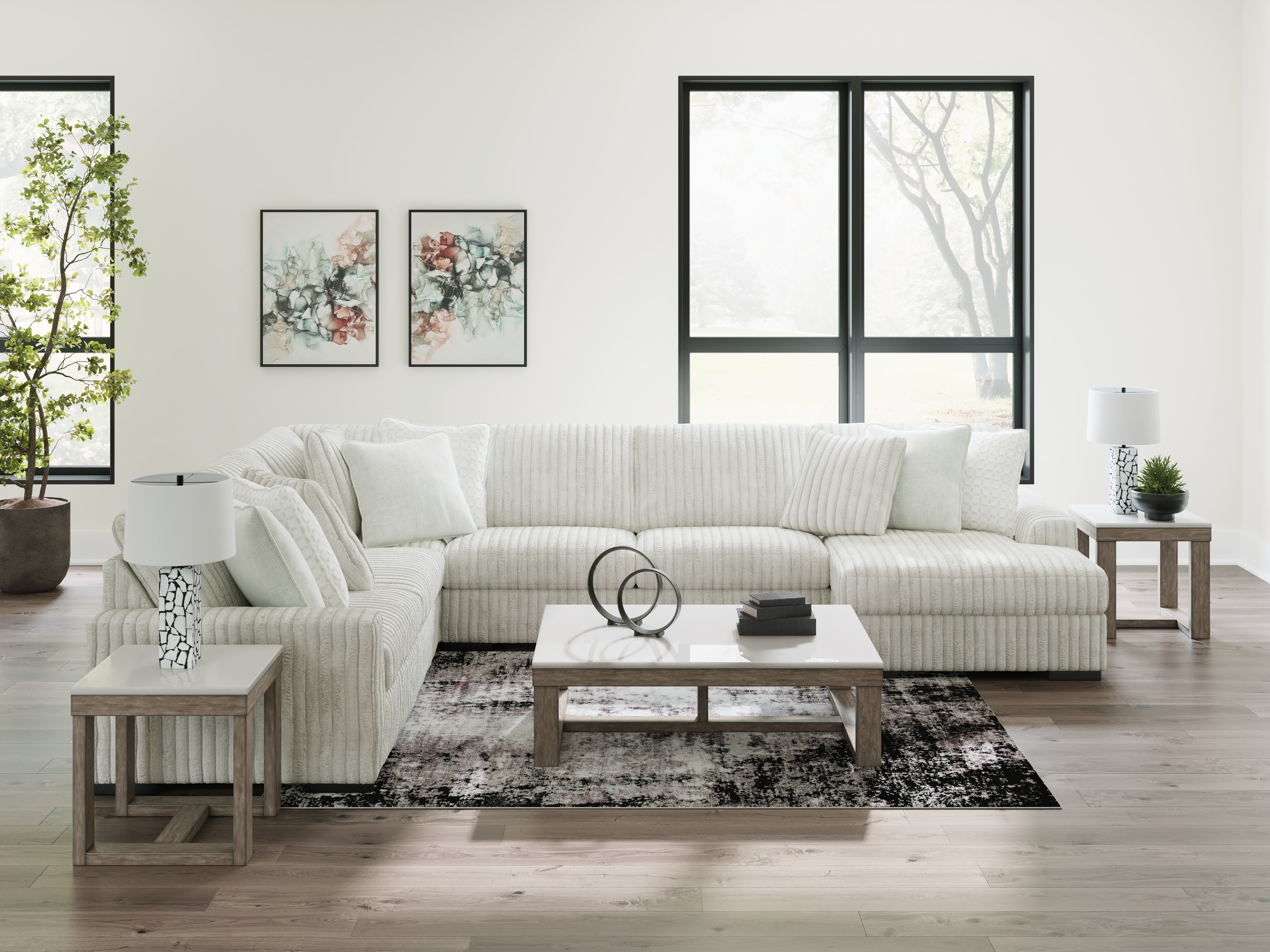 Hoover Furniture Outlet - Ashley Furniture - Stupendous 5-Piece Sectional with Chaise - LAF 5-Piece Sectional with Chaise / Alloy - 25903S9