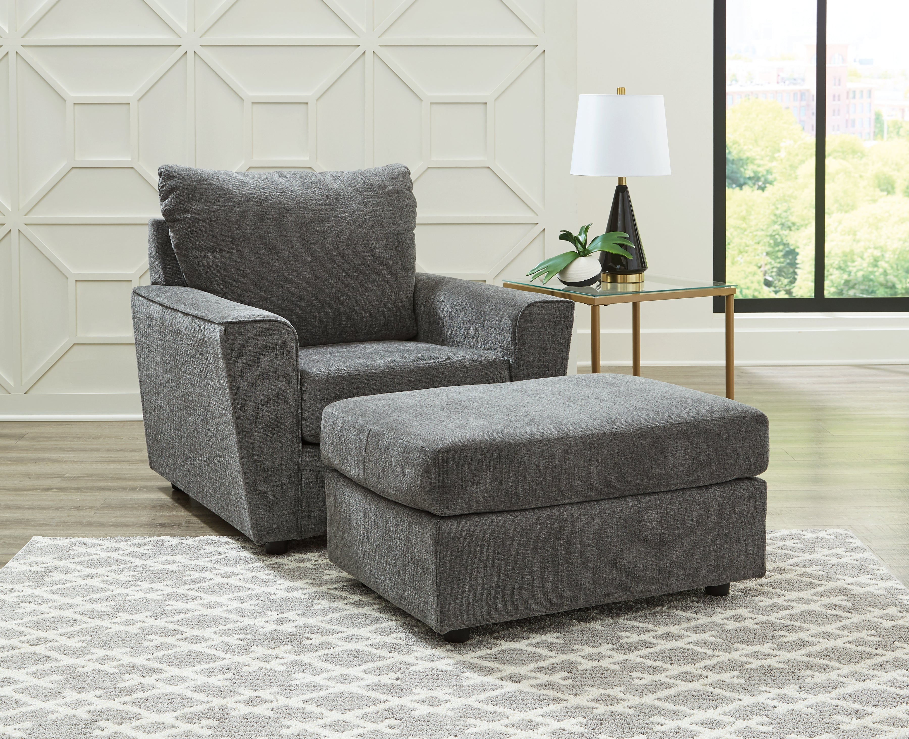 Hoover Furniture Outlet - Ashley Furniture - Stairatt Chair and Ottoman - Chair and Ottoman - 28502U2