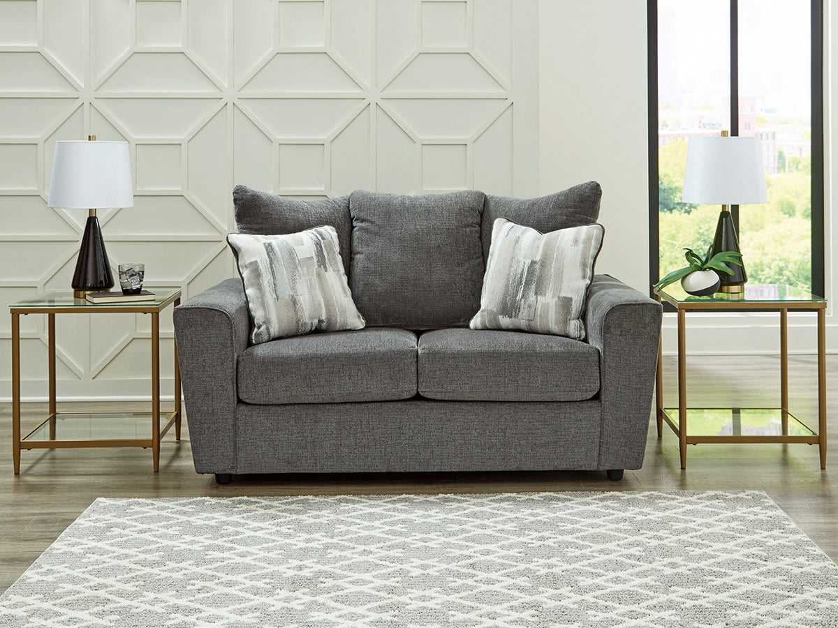Hoover Furniture Outlet - Ashley Furniture - Stairatt Loveseat - Loveseat / Gravel - 2850235