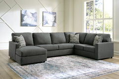 Hoover Furniture Outlet - Ashley Furniture - Edenfield 3-Piece Sectional with Chaise - RAF 3-Piece Sectional with Chaise / Charcoal - 29003S1