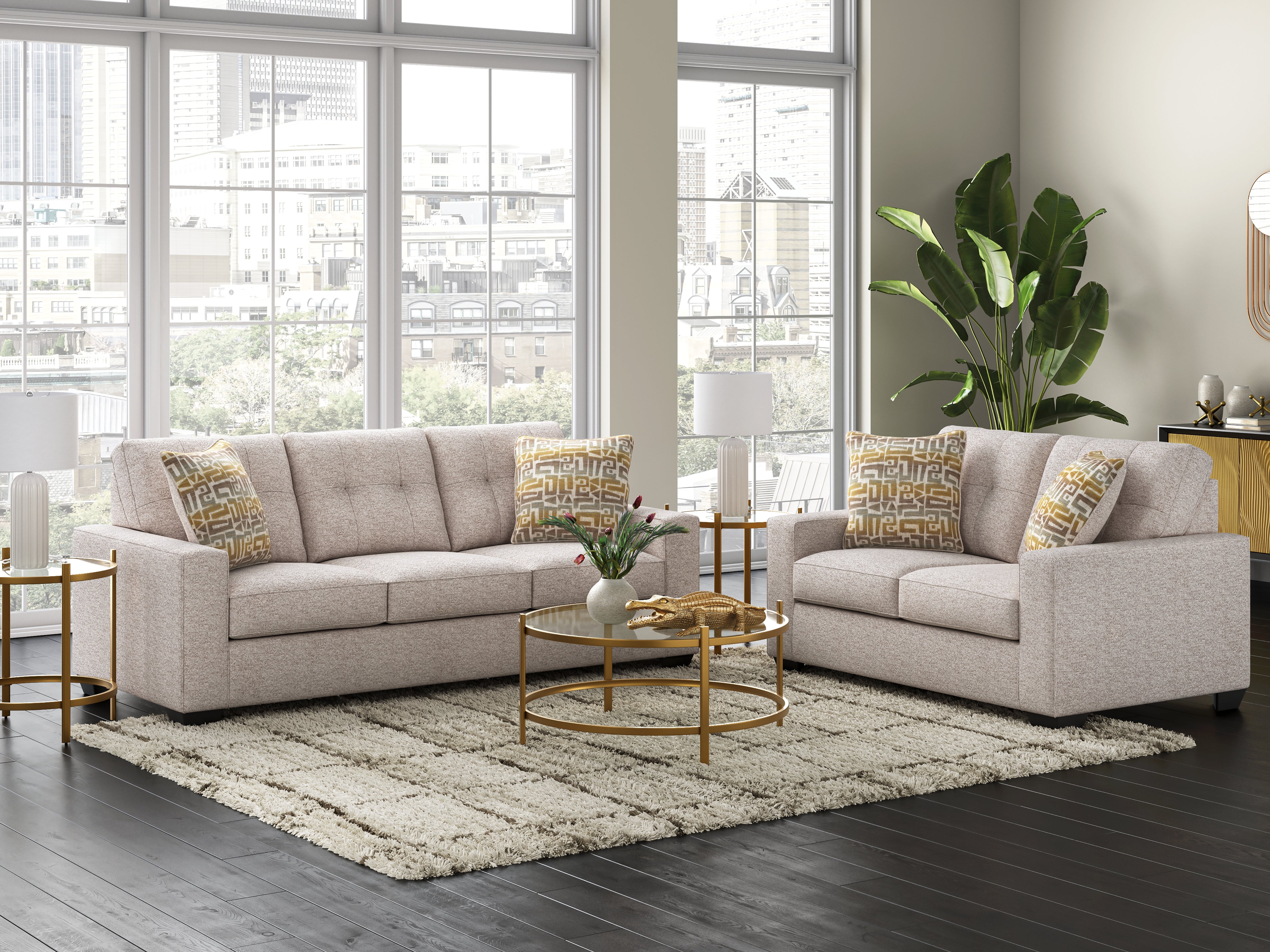 Hoover Furniture Outlet - Ashley Furniture - Larimer Sofa and Loveseat - Sofa and Loveseat / Stone - PC29203U1