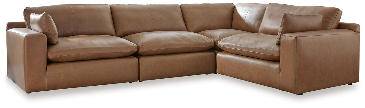 Hoover Furniture Outlet - Ashley Furniture - Emilia 4-Piece Sectional - RAF 4-Piece Sectional / Caramel - 30901S3