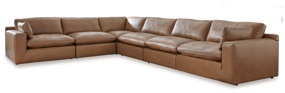 Hoover Furniture Outlet - Ashley Furniture - Emilia 6-Piece Sectional - RAF 6-Piece Sectional / Caramel - 30901S5