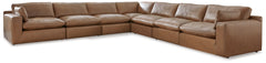 Hoover Furniture Outlet - Ashley Furniture - Emilia 7-Piece Sectional - RAF 7-Piece Sectional / Caramel - 30901S6