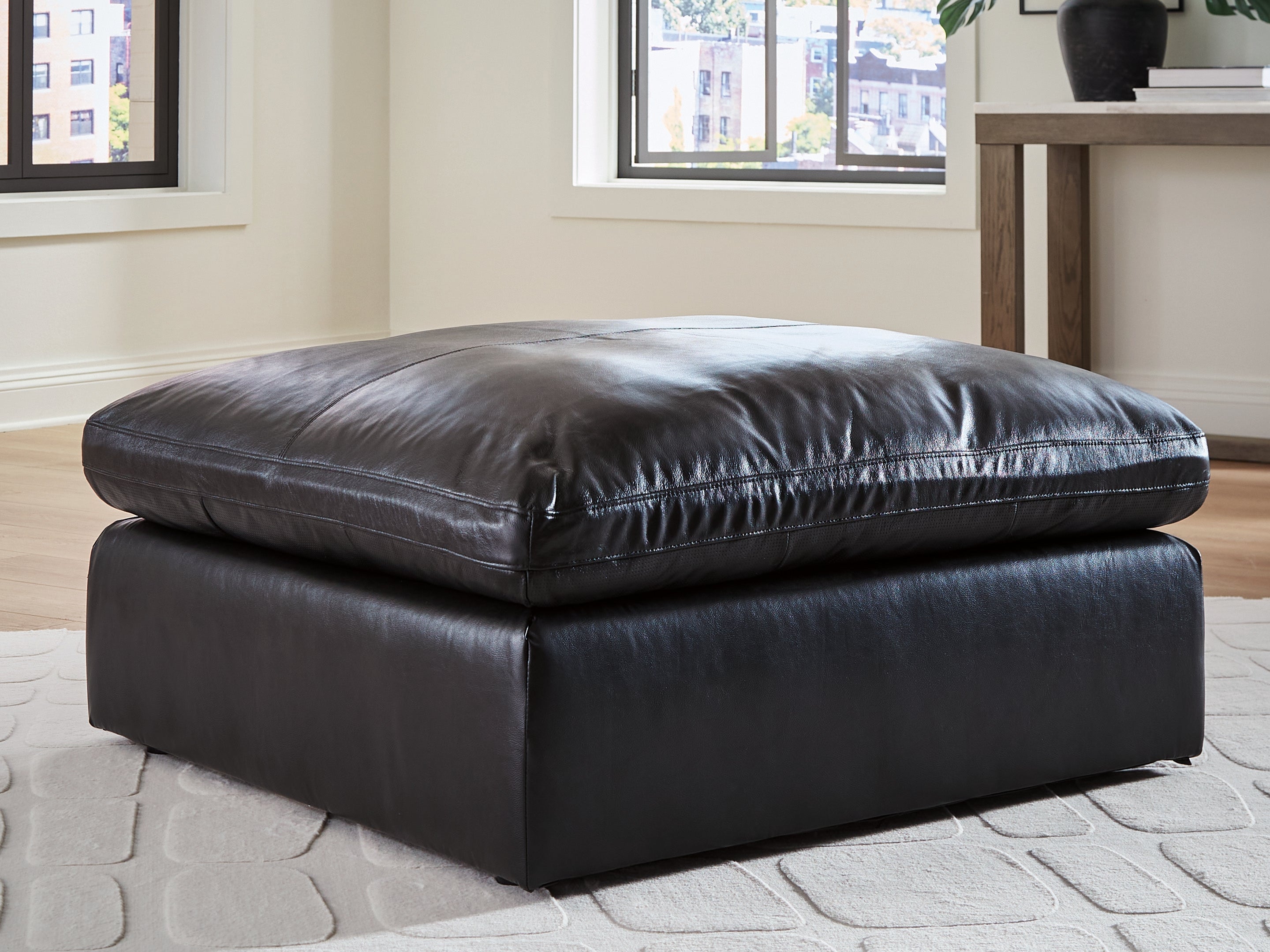 Hoover Furniture Outlet - Ashley Furniture - Emilia Oversized Accent Ottoman - Oversized Accent Ottoman / Black - 3090208