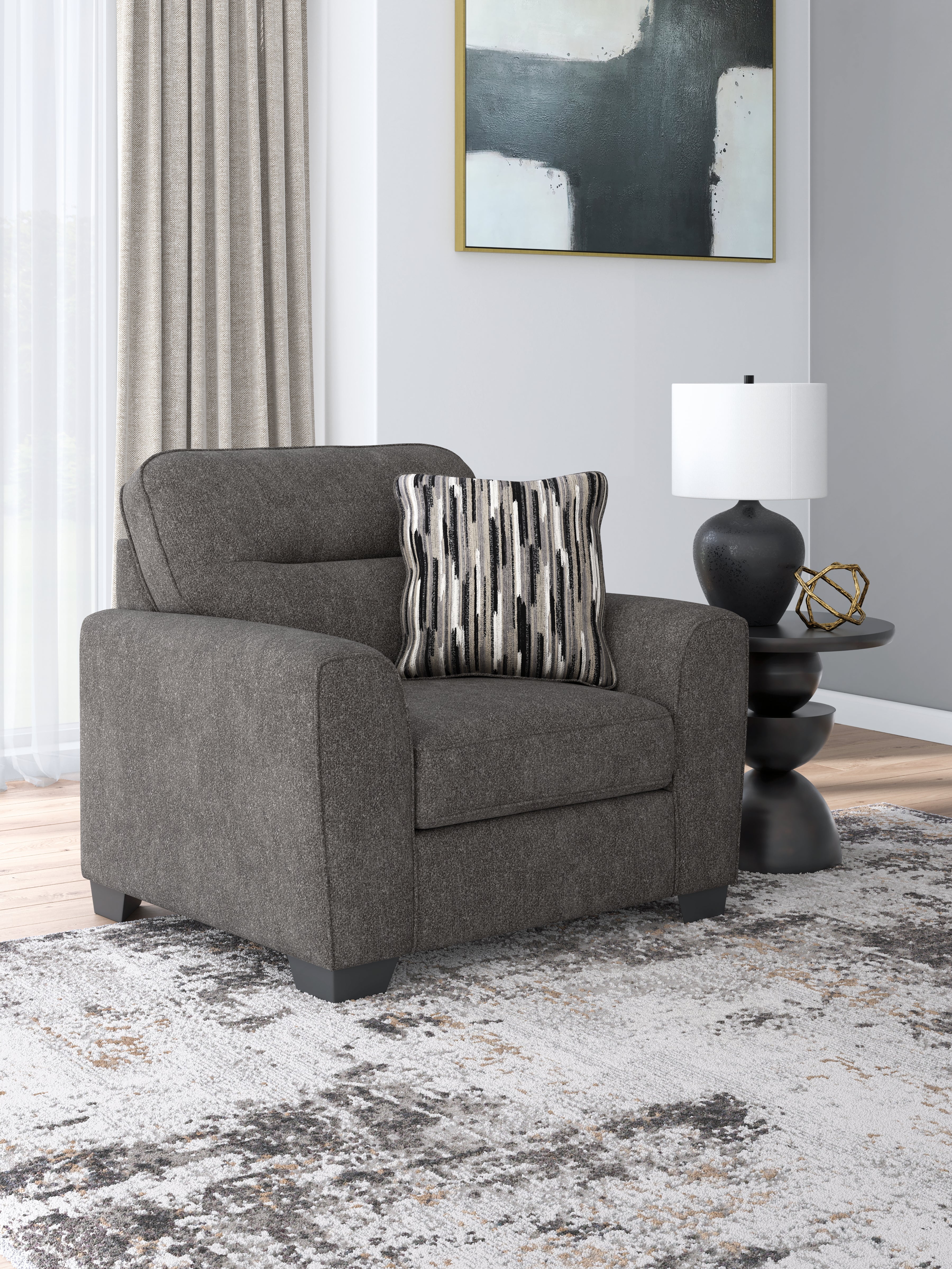 Hoover Furniture Outlet - Ashley Furniture - Olten Oversized Chair - Chair and a Half / Graphite - 3130523