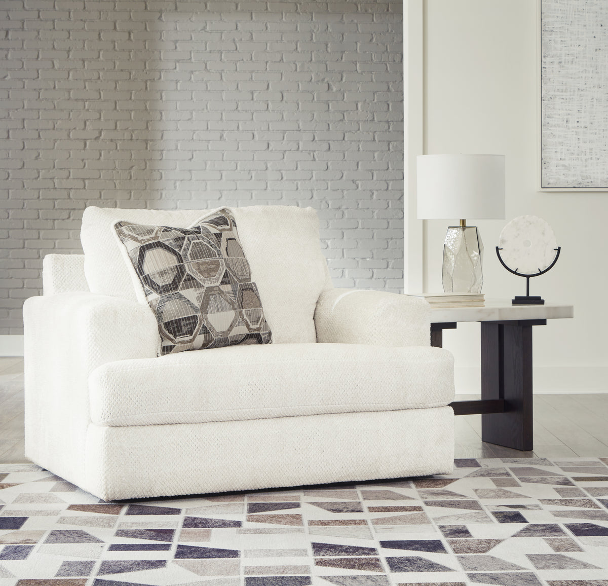 Hoover Furniture Outlet - Ashley Furniture - Karinne Oversized Chair - Chair and a Half / Linen - 3140323