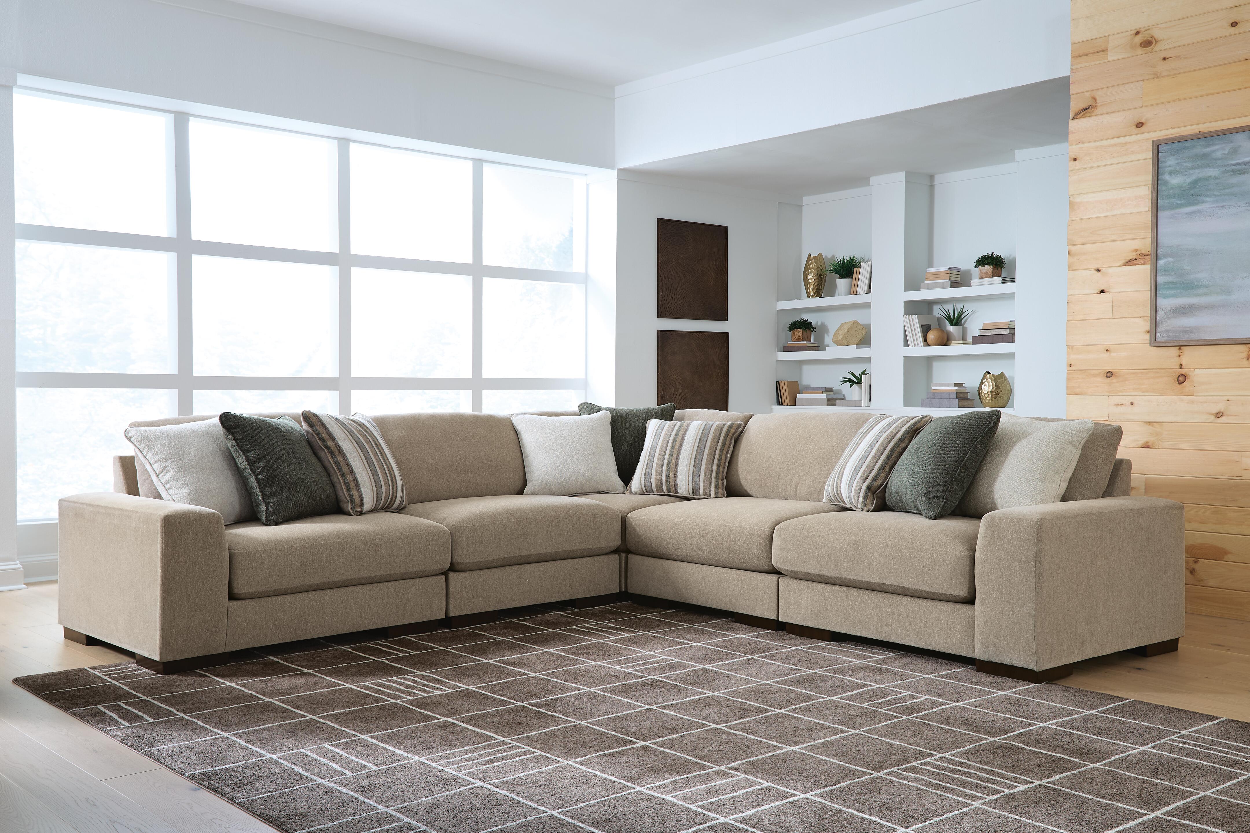 Hoover Furniture Outlet - Ashley Furniture - Linenhause 5-Piece Sectional - RAF 5-Piece Sectional - 31803S17