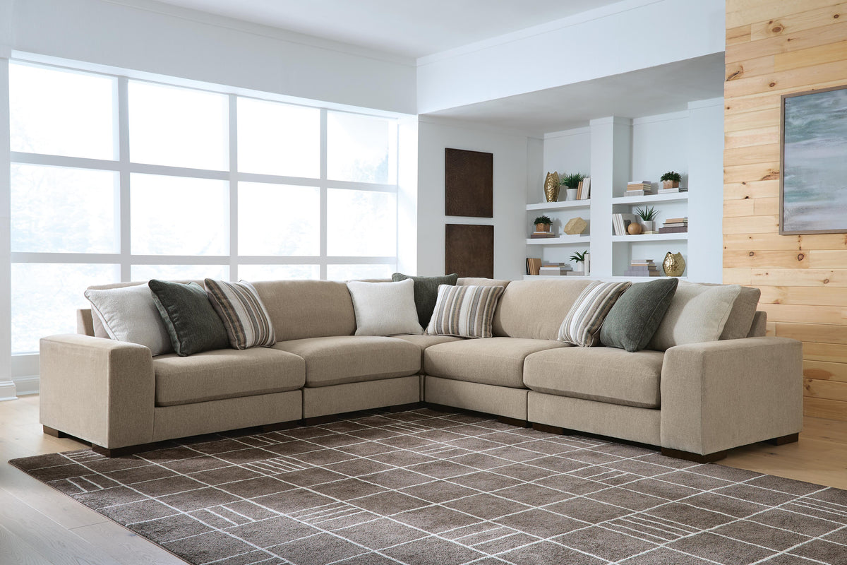 Hoover Furniture Outlet - Ashley Furniture - Linenhause 5-Piece Sectional - RAF 5-Piece Sectional - 31803S17