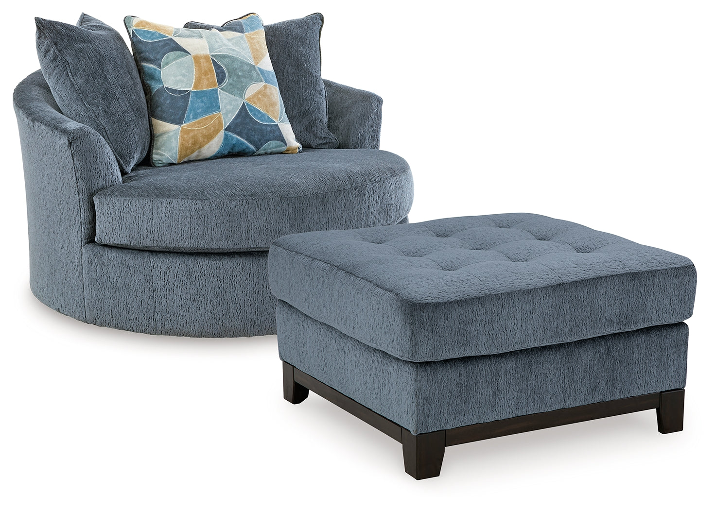 Hoover Furniture Outlet - Ashley Furniture - Maxon Place Oversized Chair and Ottoman - Oversized Chair and Ottoman / Navy - 33003U1