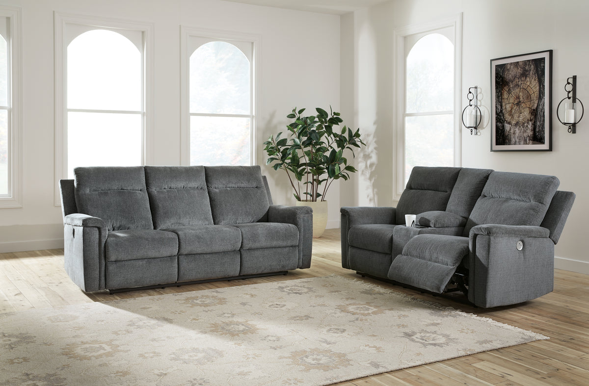 Hoover Furniture Outlet - Ashley Furniture - Barnsana Power Reclining Sofa and Loveseat - Power Reclining Sofa and Loveseat - 33202U1