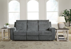 Hoover Furniture Outlet - Ashley Furniture - Barnsana Power Reclining Sofa - Reclining Power Sofa / Gravel - 3320287