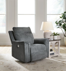 Hoover Furniture Outlet - Ashley Furniture - Barnsana Power Recliner - Power Rocker Recliner / Gravel - 3320298