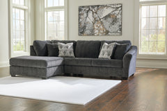 Hoover Furniture Outlet - Ashley Furniture - Biddeford 2-Piece Sectional with Chaise - RAF 2-Piece Sectional with Chaise / Shadow - 35504S1