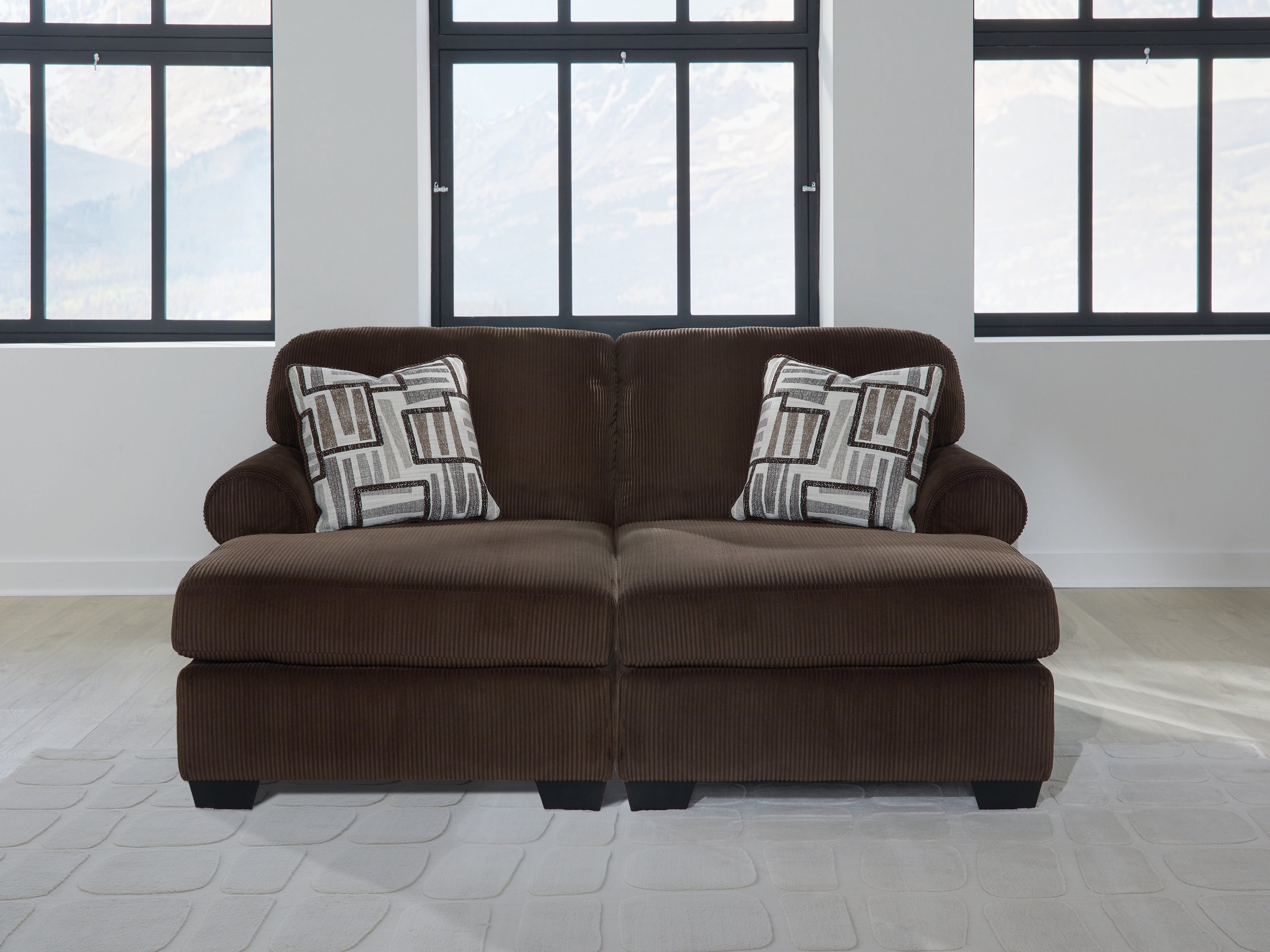 Hoover Furniture Outlet - Ashley Furniture - Kimlee 2-Piece Super Chaise - RAF 2-Piece Super Chaise / Chocolate - PC35603S4