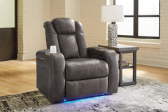 Hoover Furniture Outlet - Ashley Furniture - Fyne-Dyme Power Recliner - PWR Recliner/ADJ Headrest / Shadow - 3660213